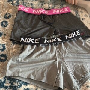 Nike Women's Athletic Shorts - Pink and Black Waistbands